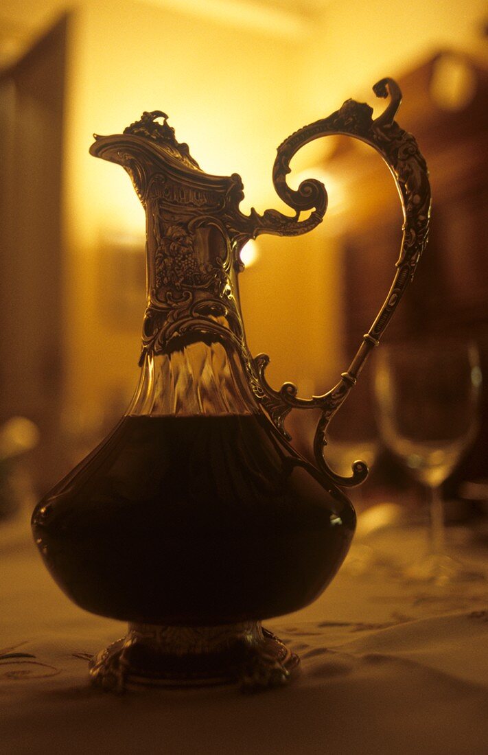 Bordeaux in an elegant decanter, Bordeaux, France