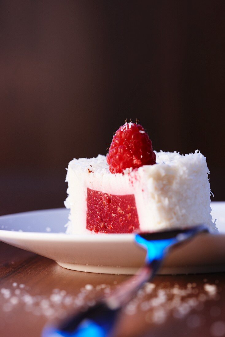 A raspberry and coconut cake