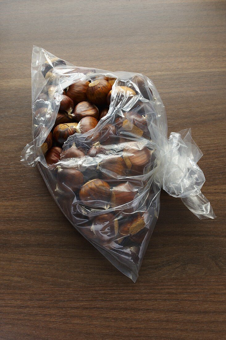 Chestnuts in a plastic bag