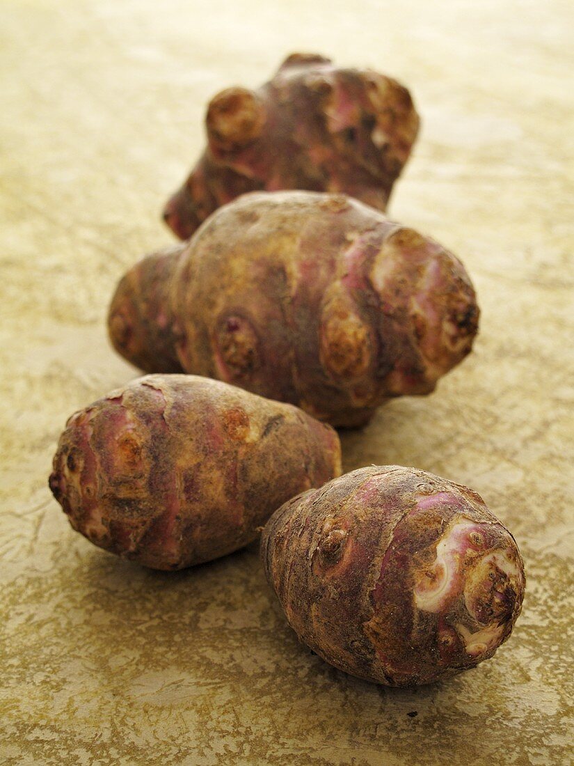 Several Jerusalem artichokes