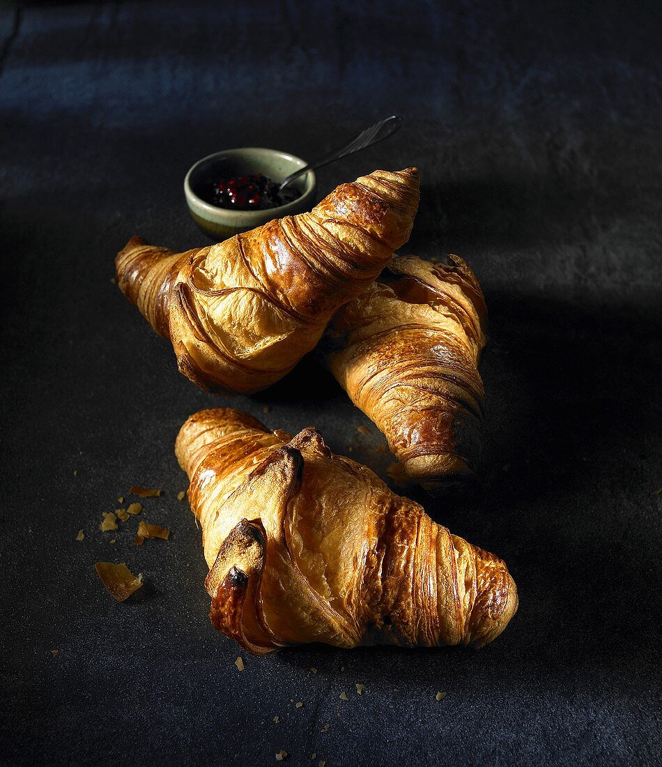 Croissants and strawberry jam