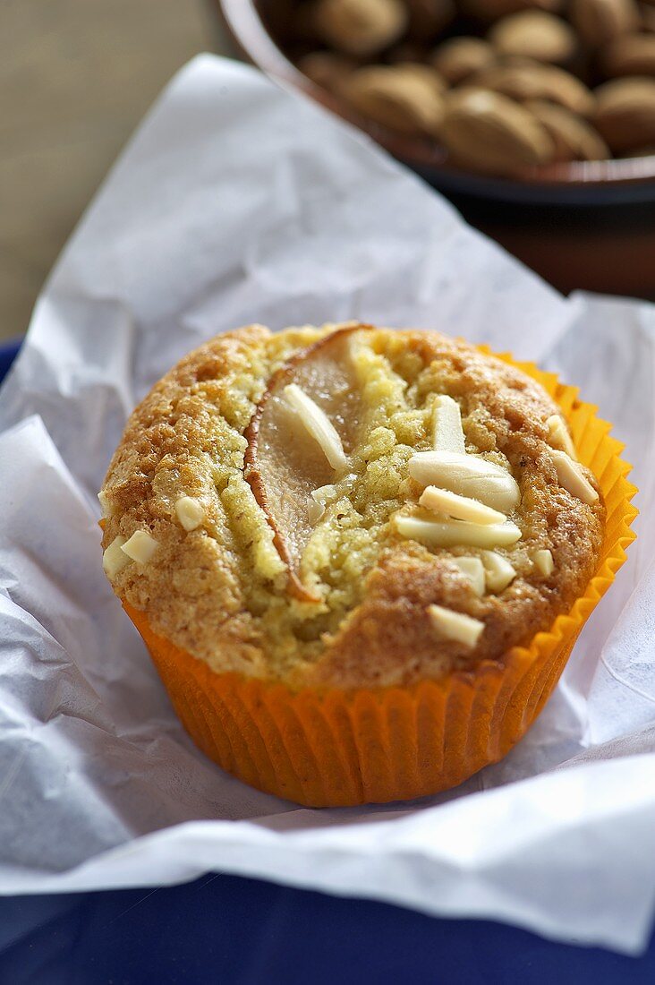 An apple and almond muffin