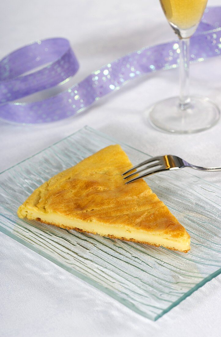 A slice of galette des rois from the Franche-Comte region (France)