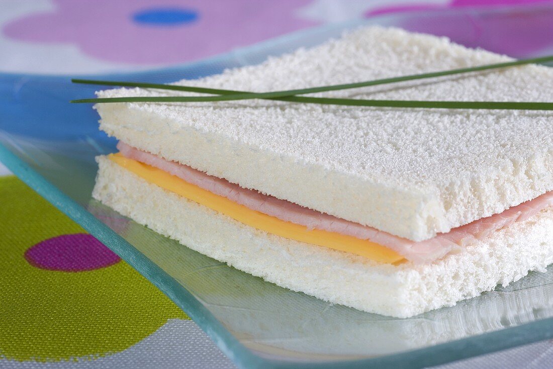 A cheese and ham sandwich