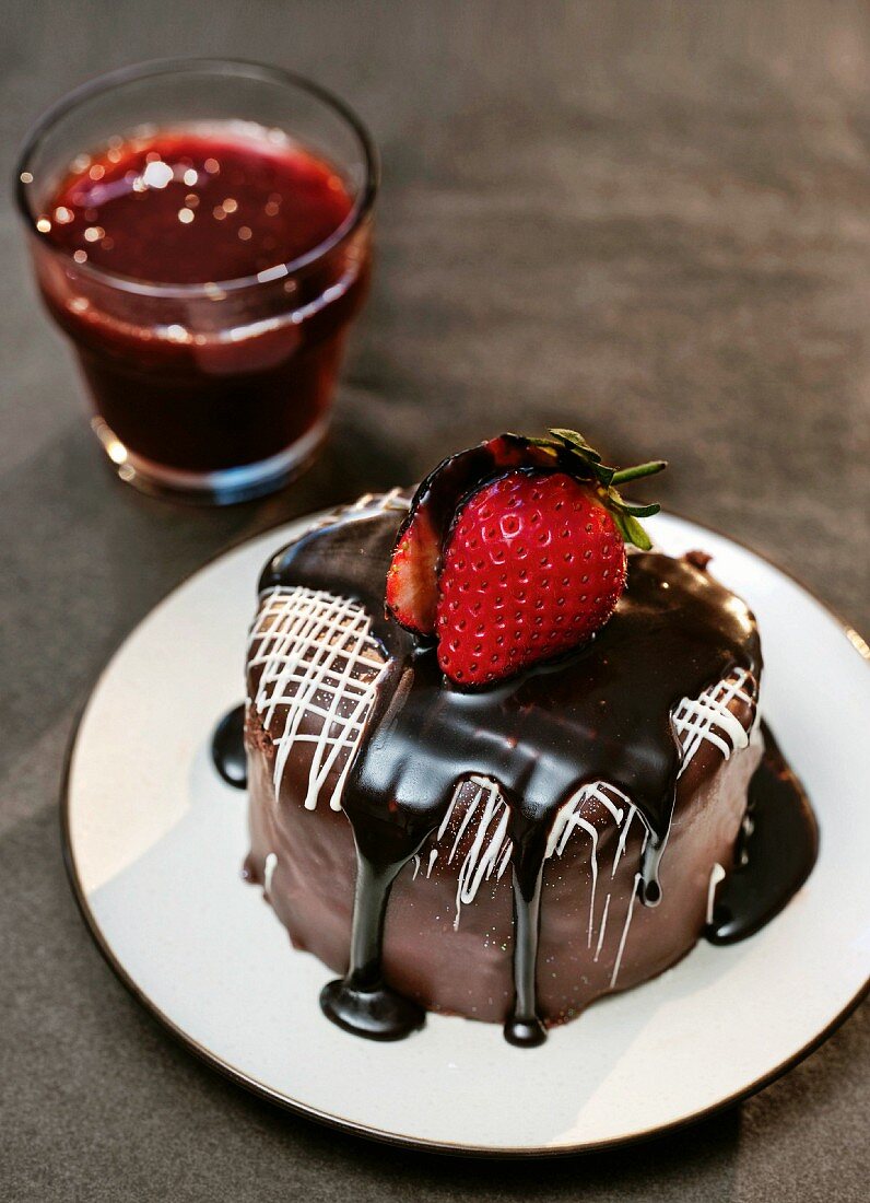 A chocolate coffee cake
