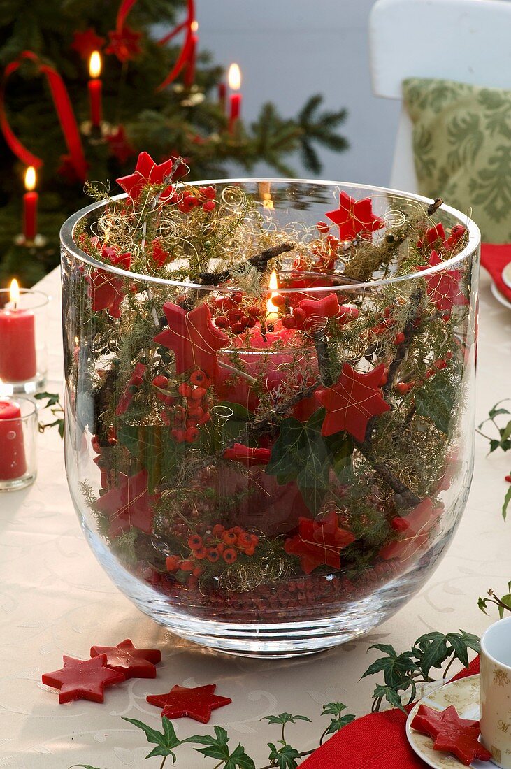 Candle in glass (Christmas)