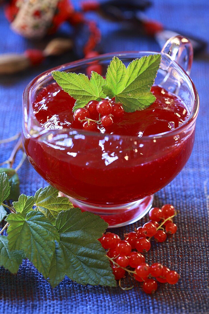 Redcurrant jelly in sauce-boat
