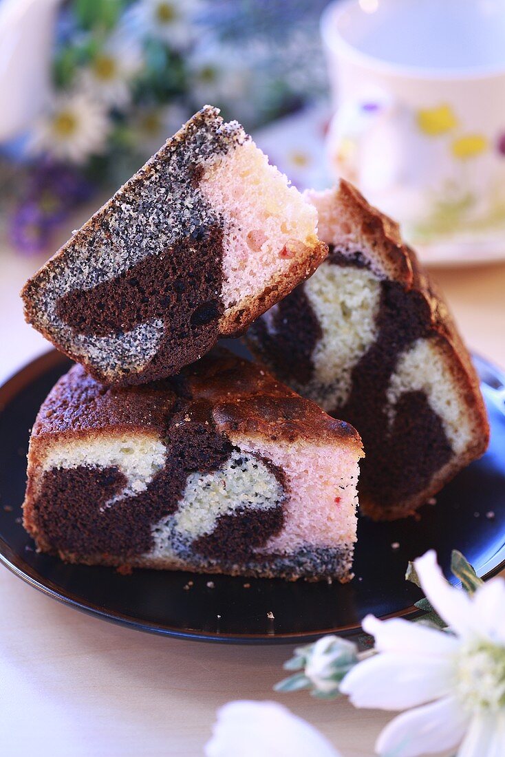 Poppy seed marble cake