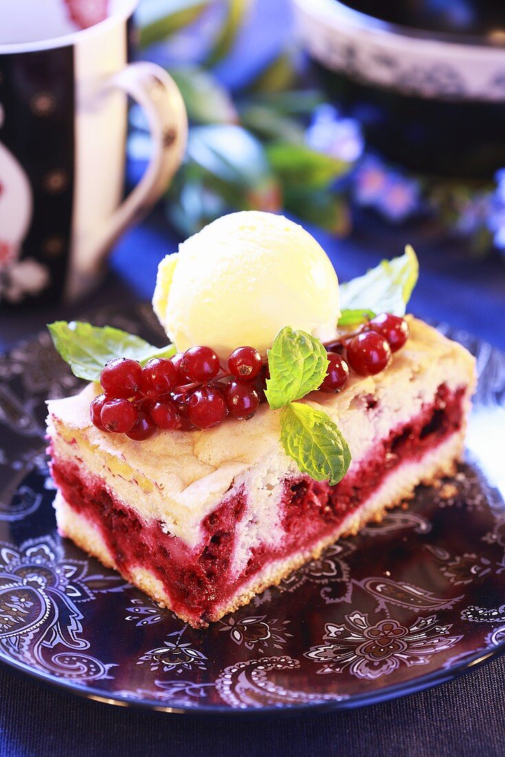 A piece of redcurrant cake