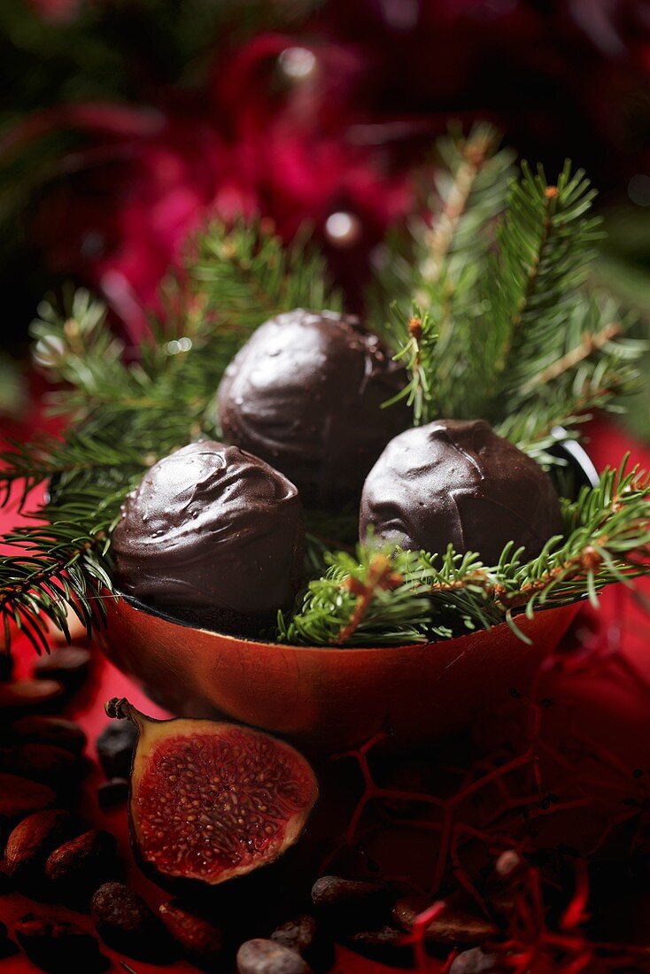 Schokoladenbällchen zu Weihnachten