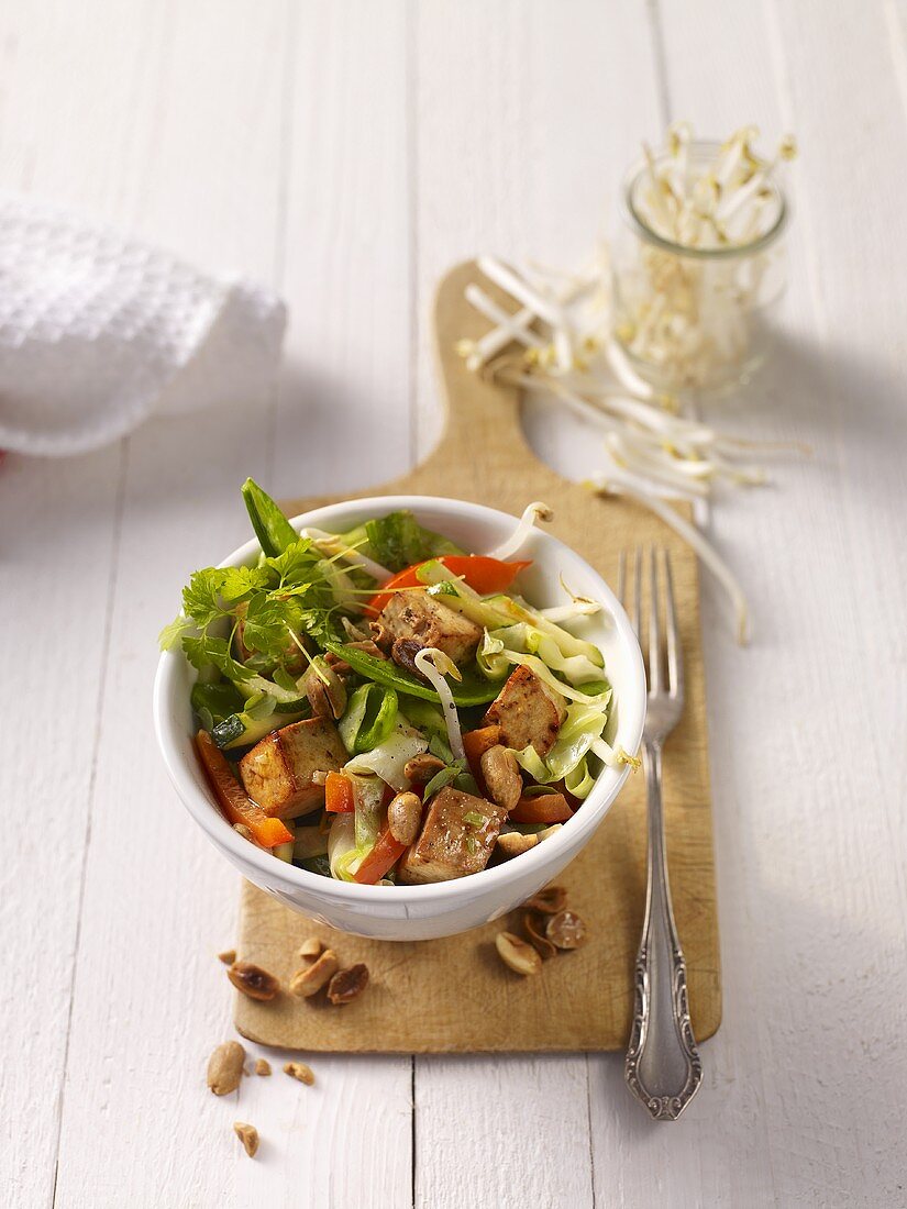 Fried tofu with vegetables