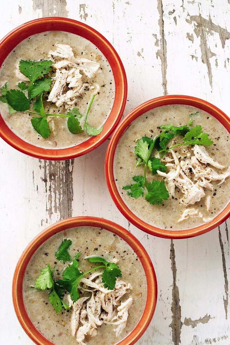 Coconut lentil soup with chicken