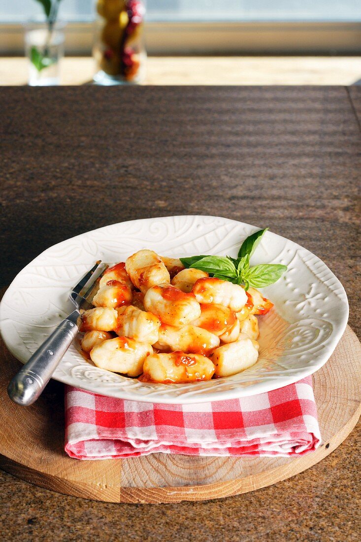 Potato gnocchi with tomato sauce