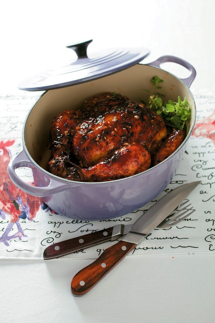 Chicken cooked with Asian spices