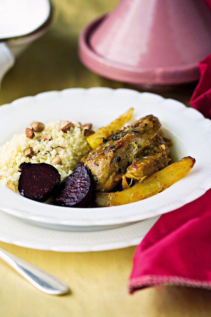 Moroccan-style chicken with saffron and ginger
