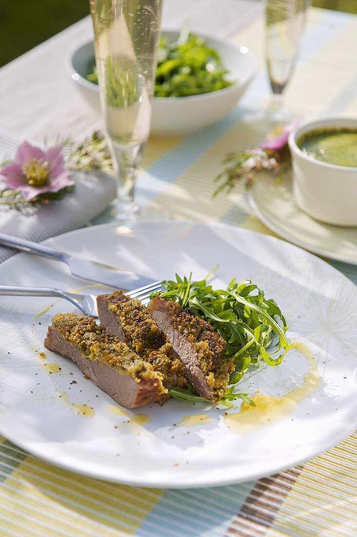 Lamm mit Oregano und Rucola