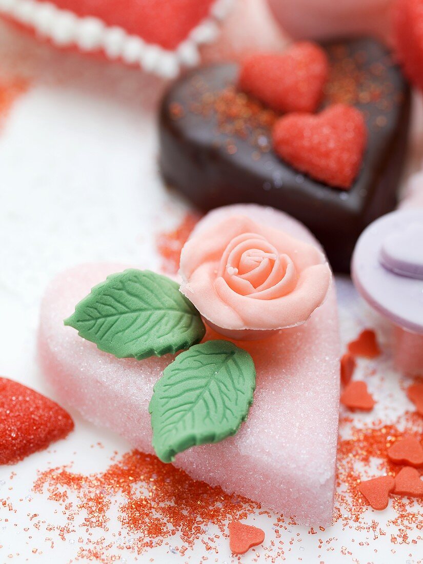 Pink sugar heart for Valentine's Day