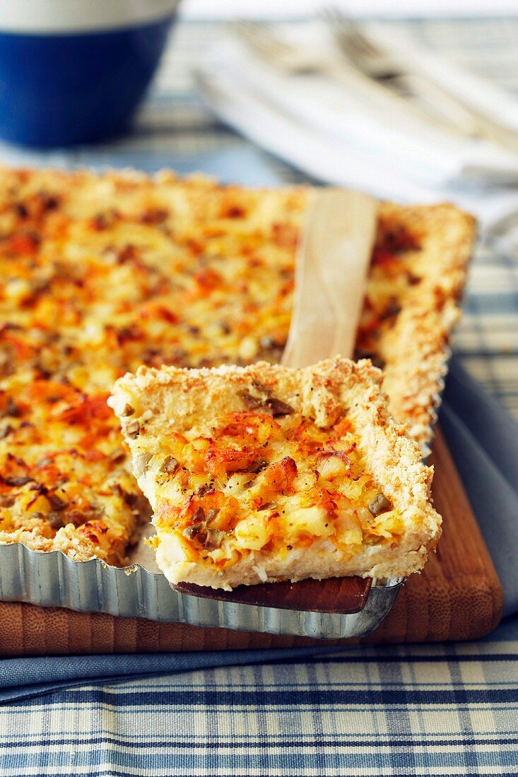 Schellfisch-Oliven-Quiche