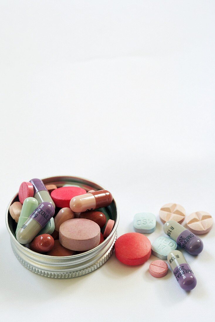 Assorted capsules and tablets