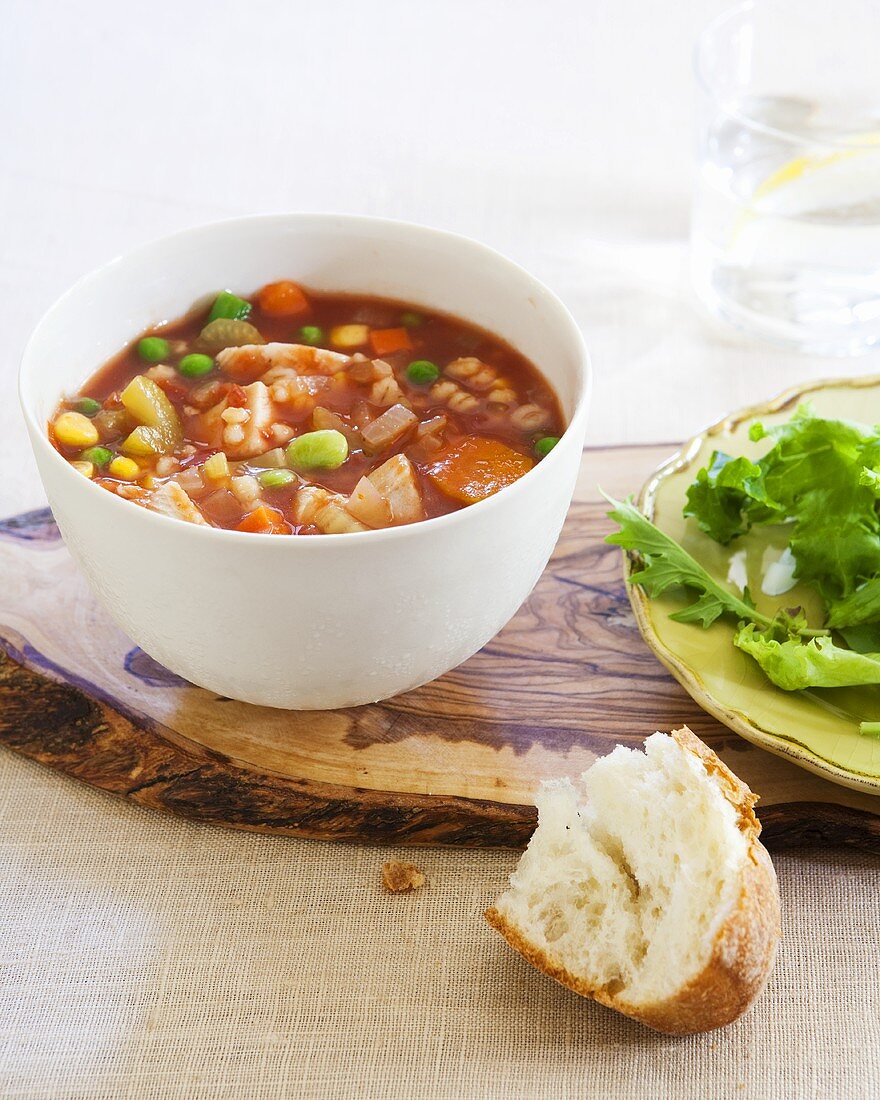 Barley and vegetable soup