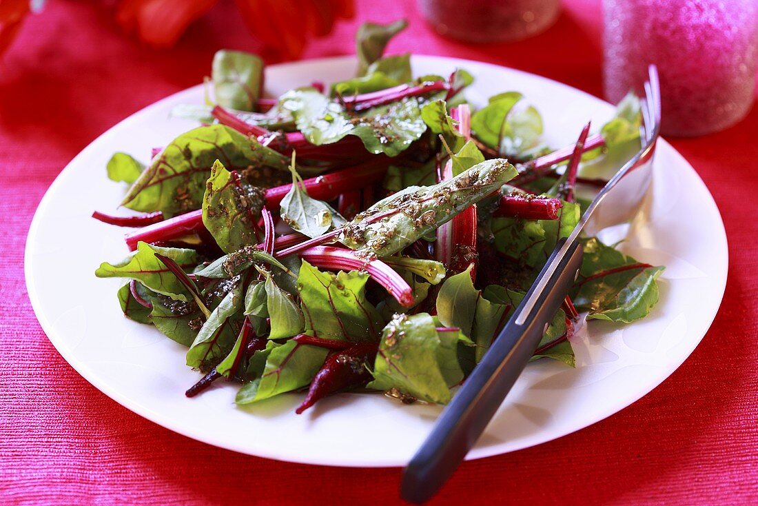 Salat aus Rote-Bete-Blättern