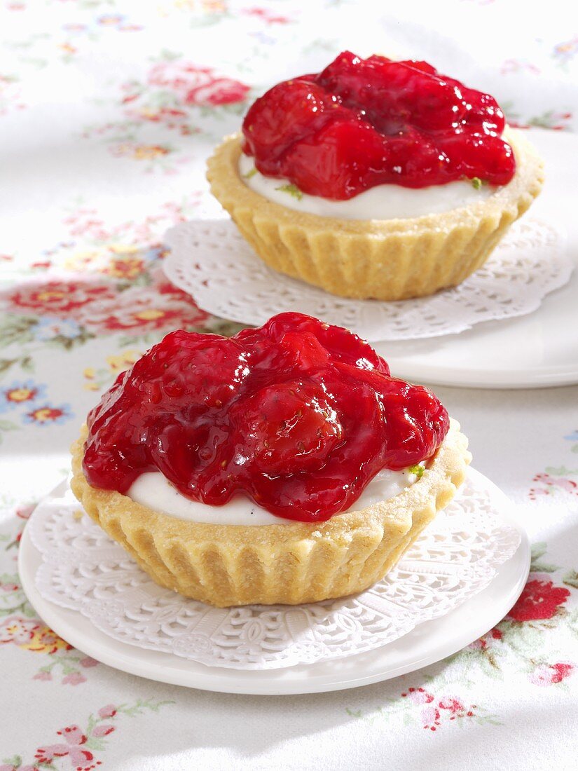 Two strawberry tarts