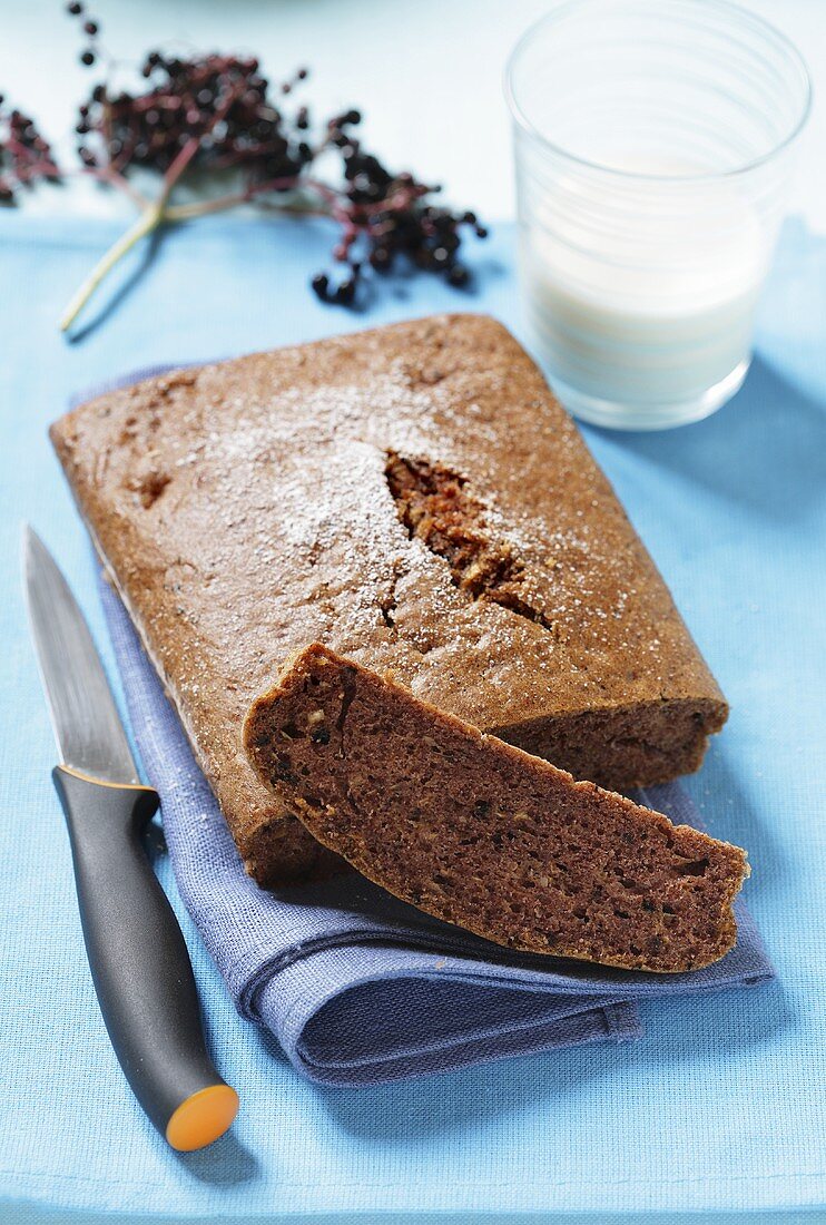 Pumpkin loaf, a slice cut