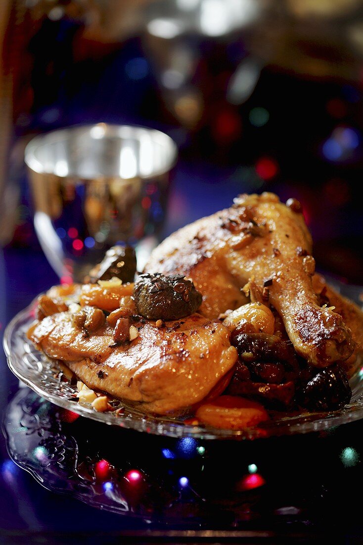 Chicken legs with dried fruit (Christmas)