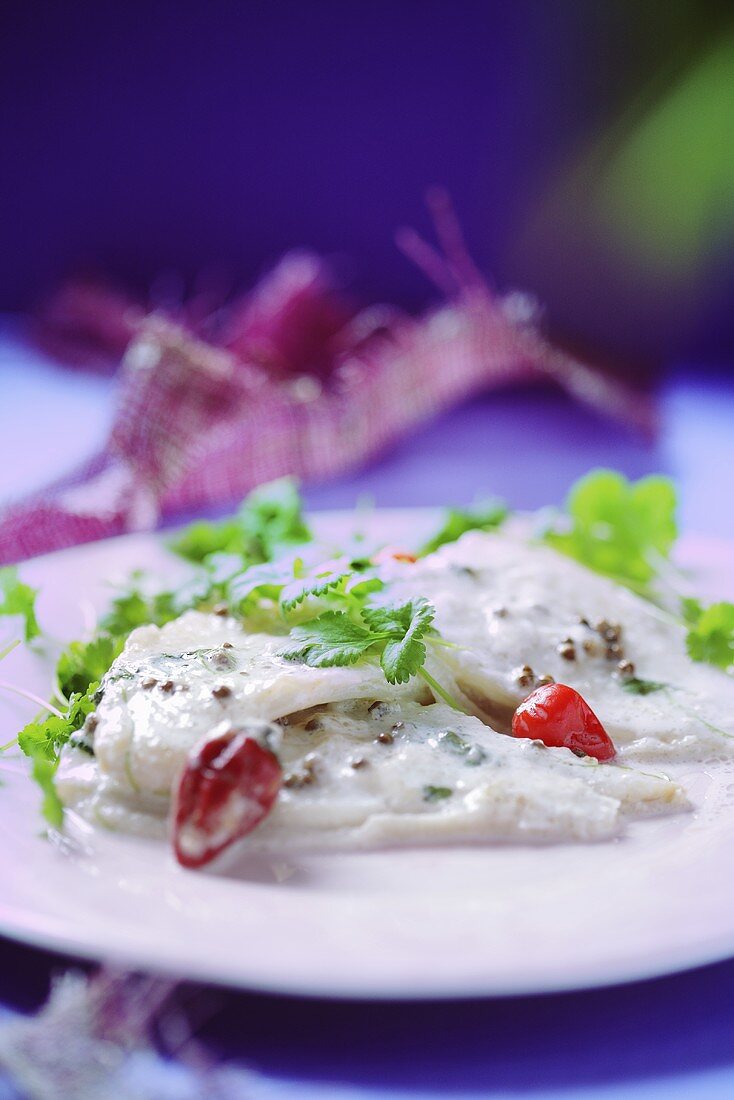 Steamed fish with chillies