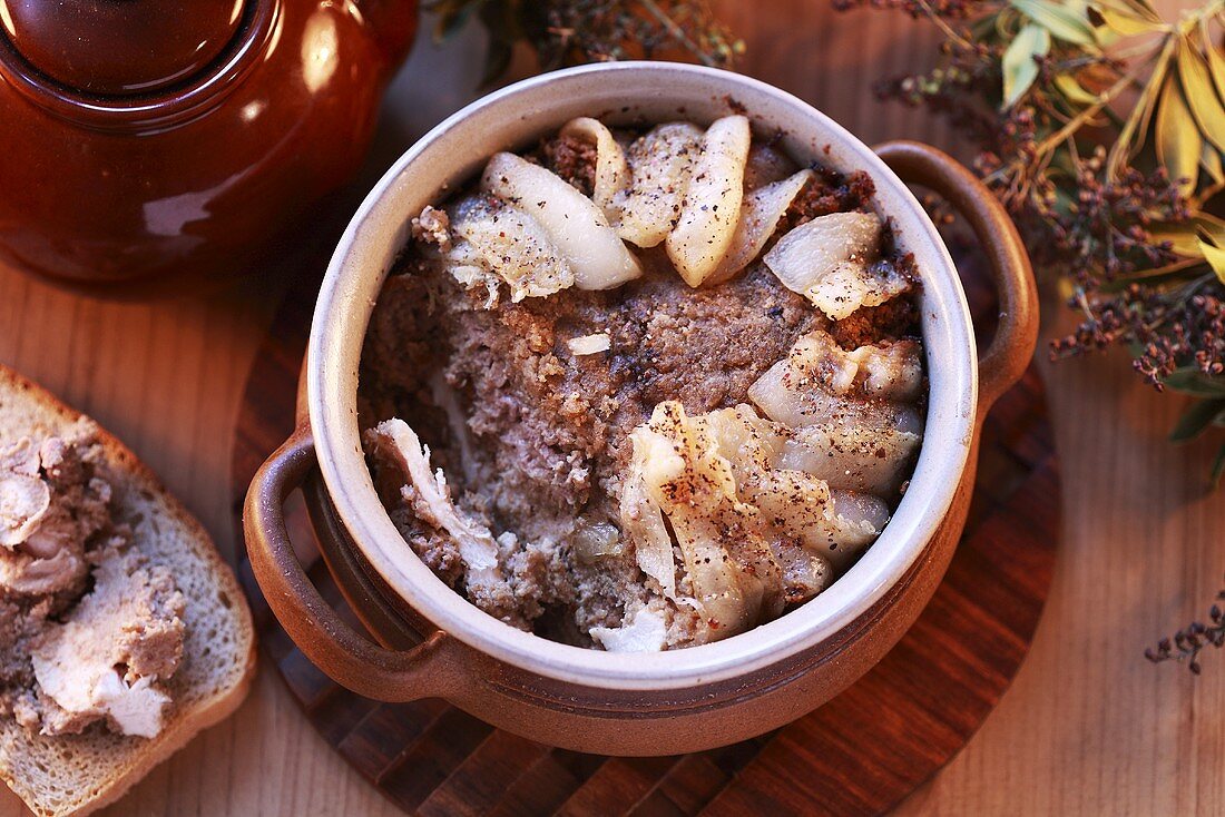 Rabbit pâté in terracotta pot