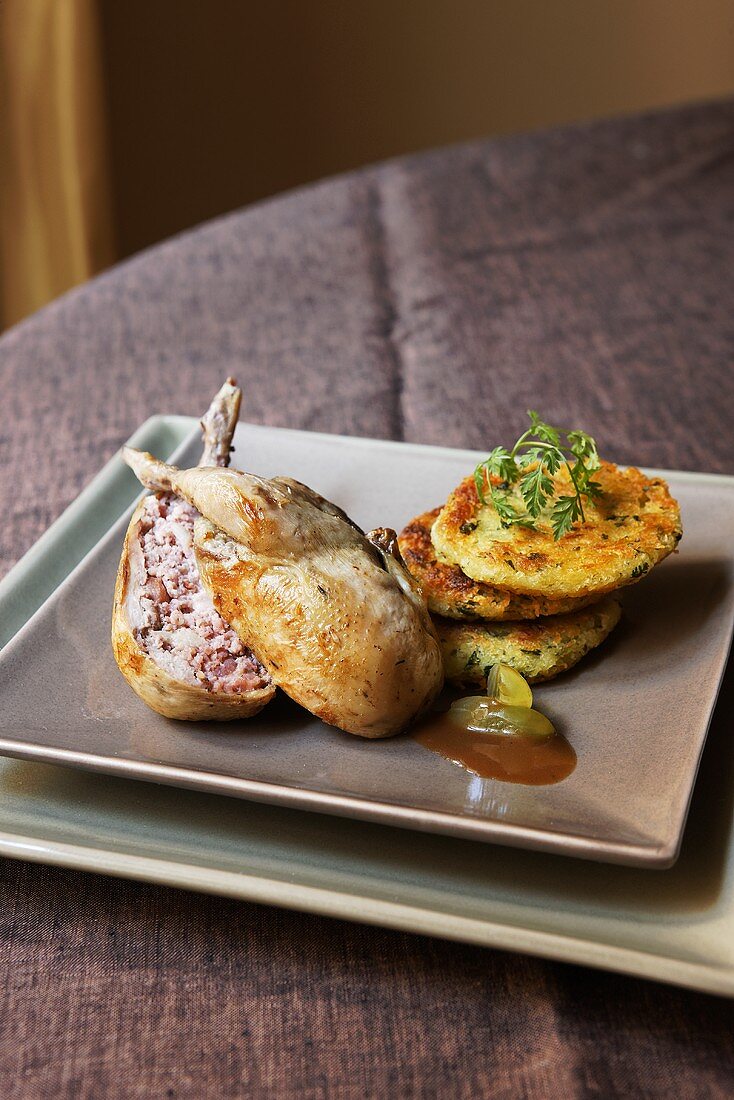 Stuffed quail