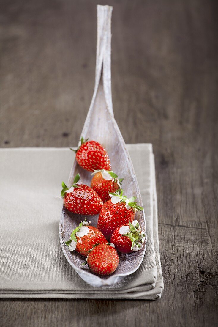 Strawberries on a spoon