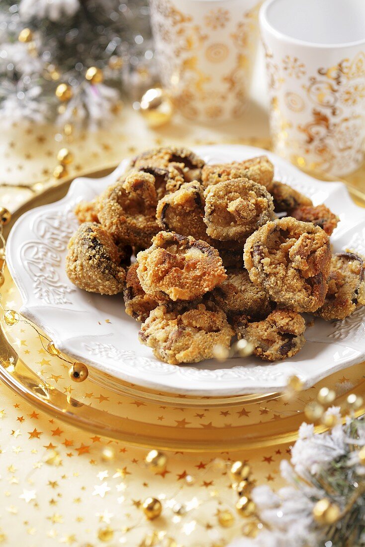 Breaded mushrooms for Christmas