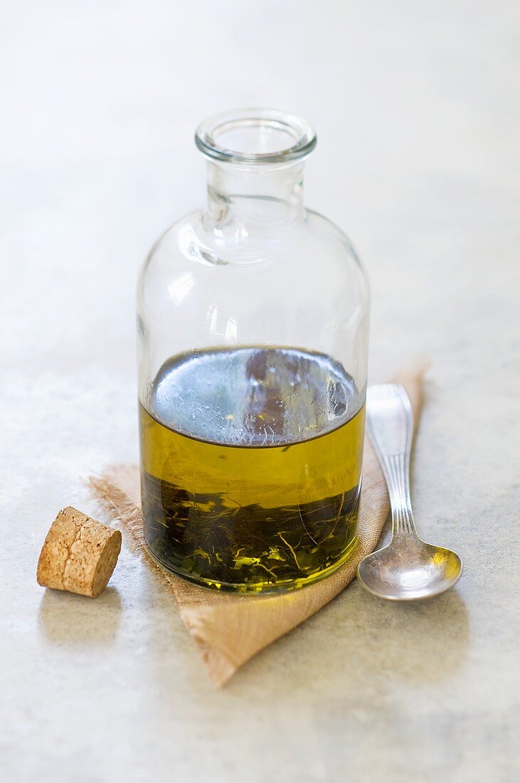 Home-made basil oil