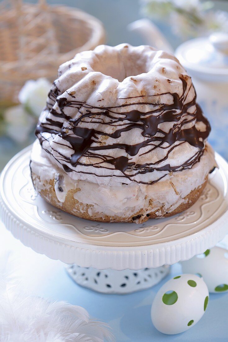 Iced ring cake for Easter