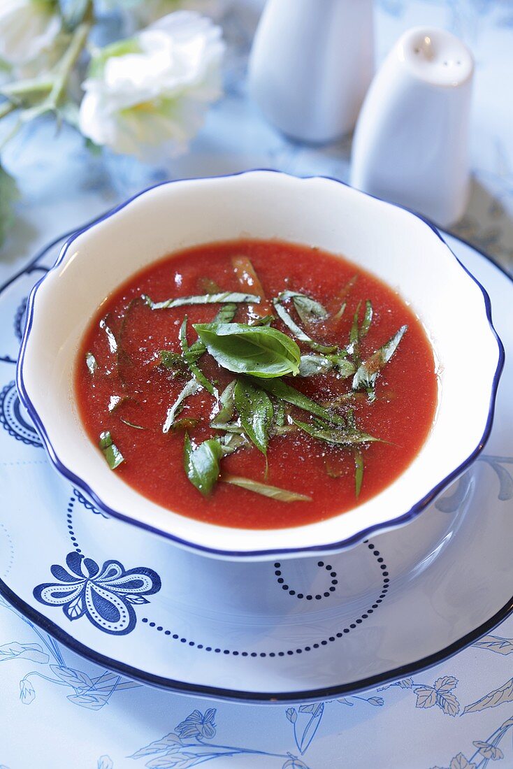 Tomato soup with basil