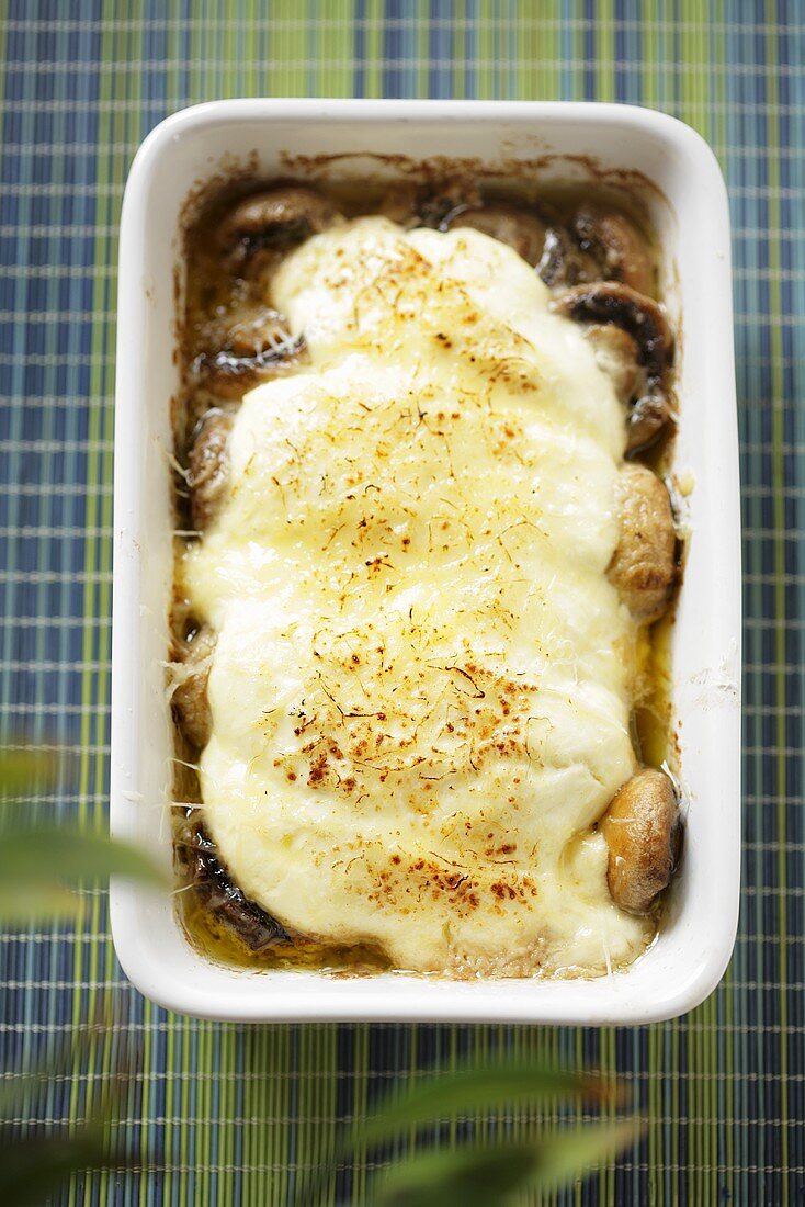 Mushroom casserole with mashed potato topping