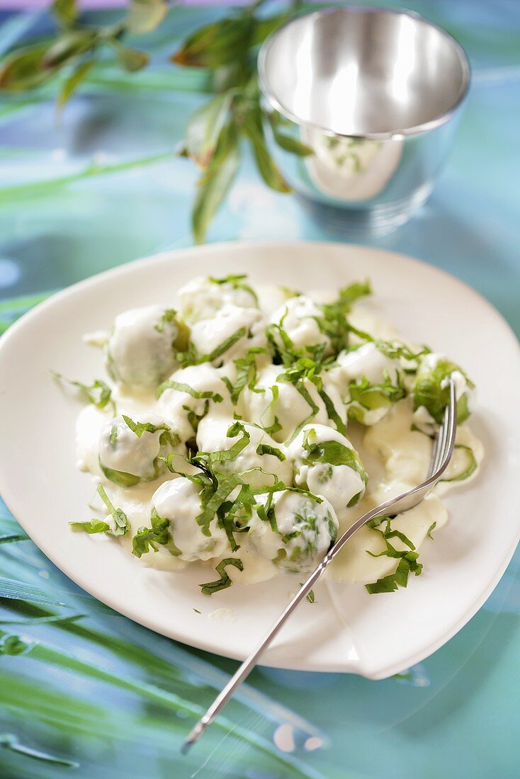 Brussels sprouts in cream sauce