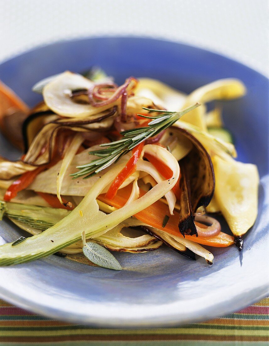 Plate of assorted vegetables