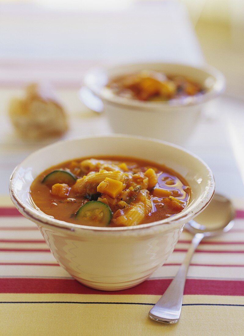 Vegetable soup with noodles