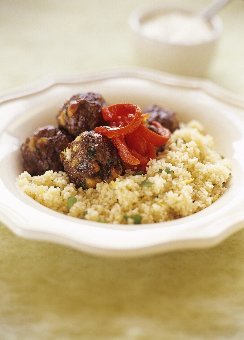 Spicy meatballs with couscous