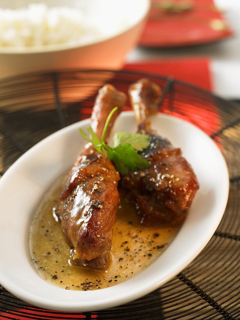 Duck legs in plum sauce (China)