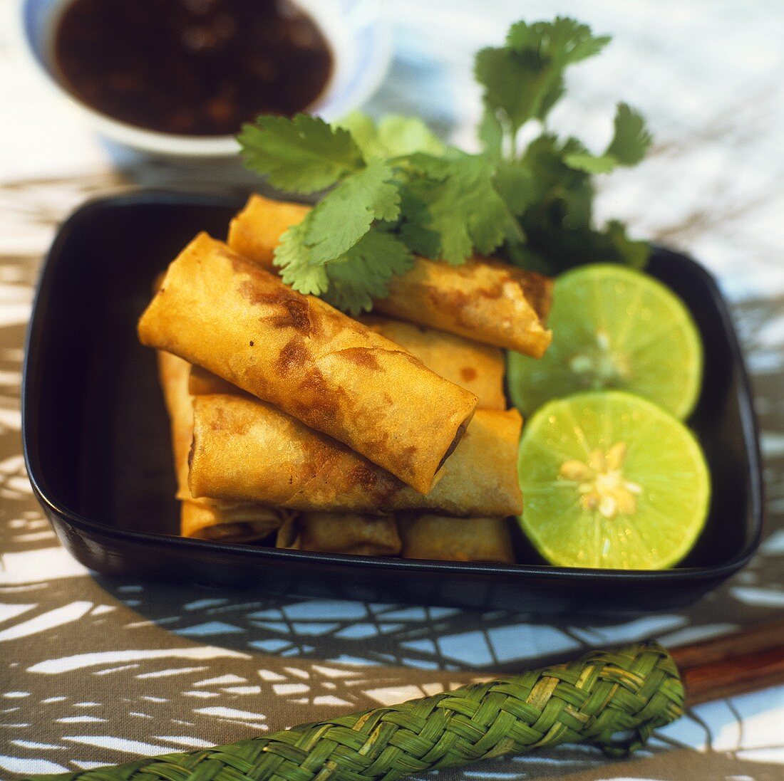 Spring rolls with lime and fresh coriander