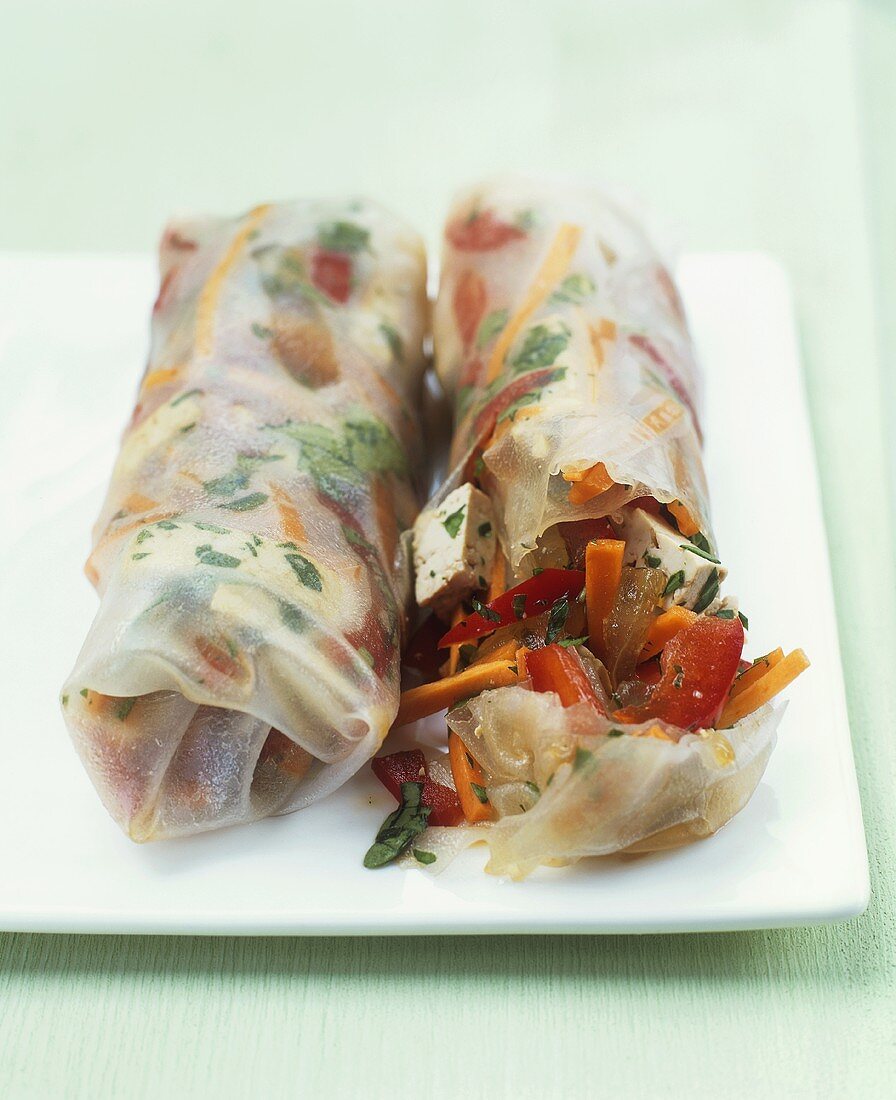 Rice paper spring rolls with Aloe vera