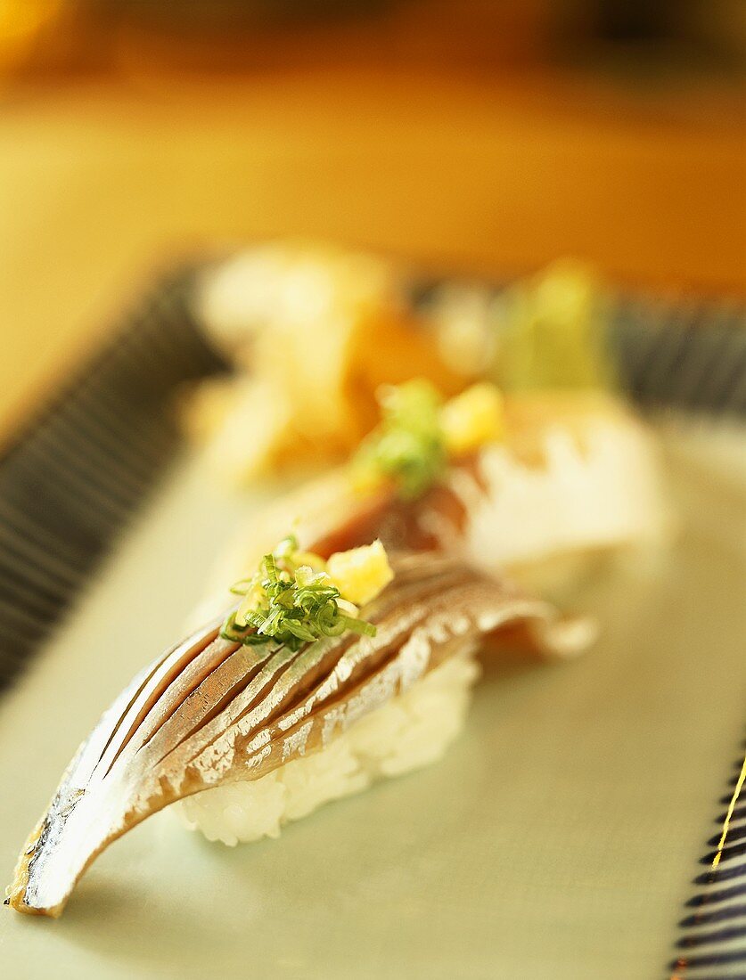 Nigiri-sushi with sardine