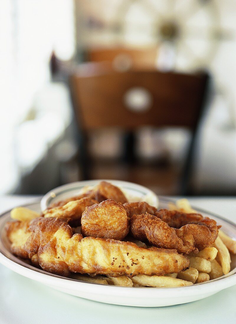 Fish & Chips auf einem Teller