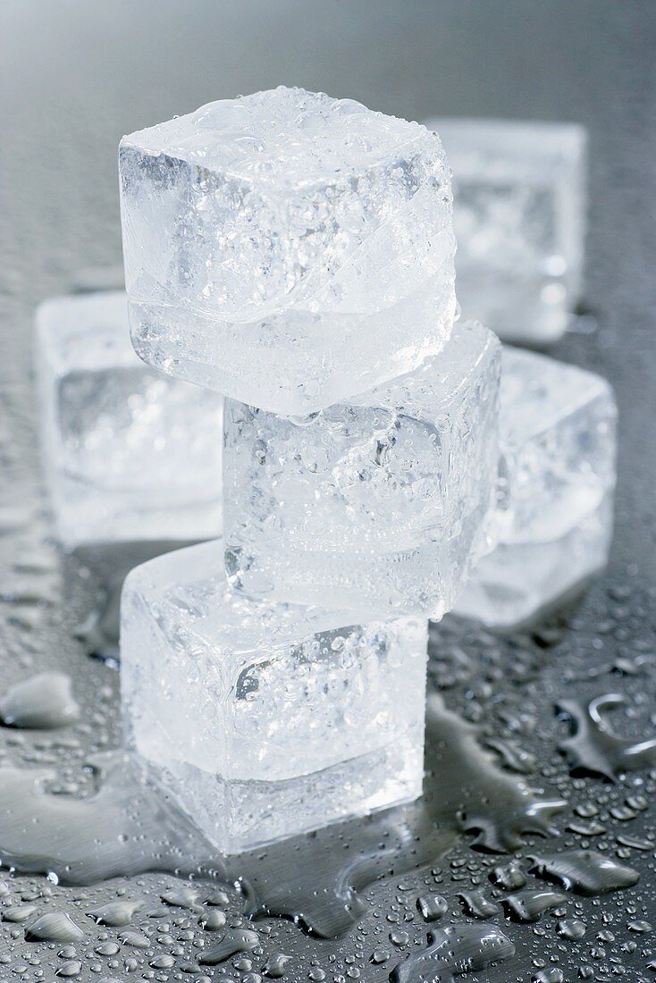 Several ice cubes