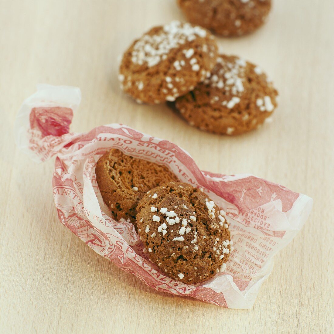 Amaretti (almond biscuits in packaging), Lombardy, Italy