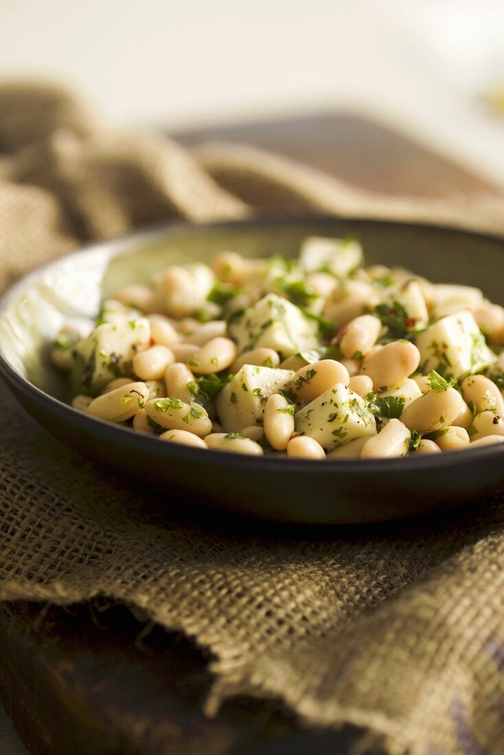 White bean and cheese salad with herbs