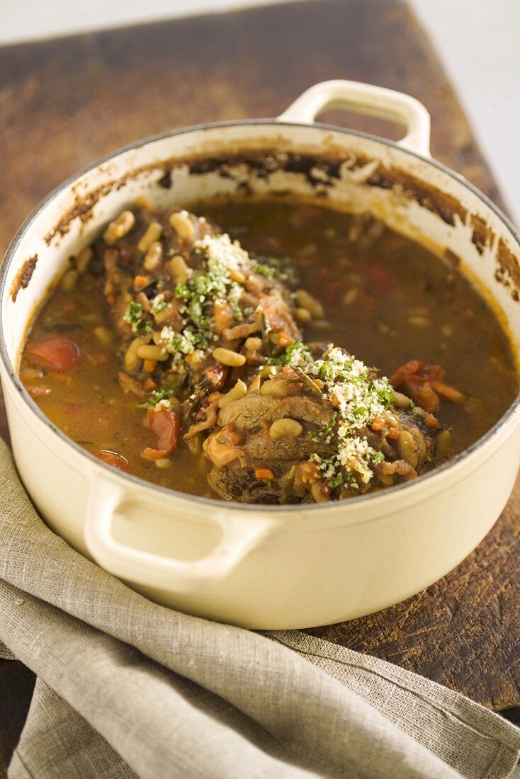 Braised beef and white bean stew